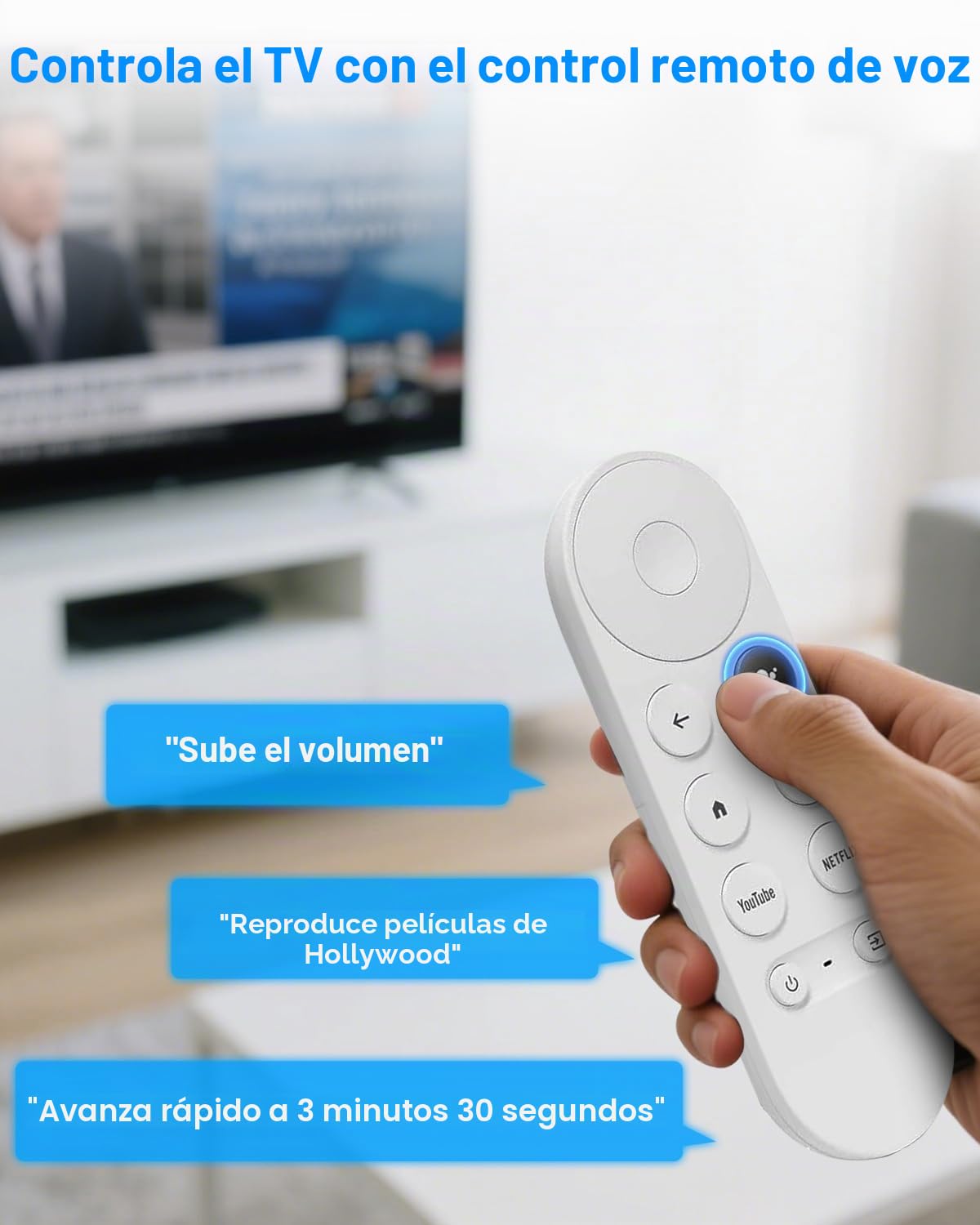 G9N9N Mando a distancia con voz Bluetooth para Google Chromecast
